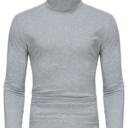 Stylish Multicolor Bottoming Shirt, Men's Turtleneck Long-sleeved T-shirt