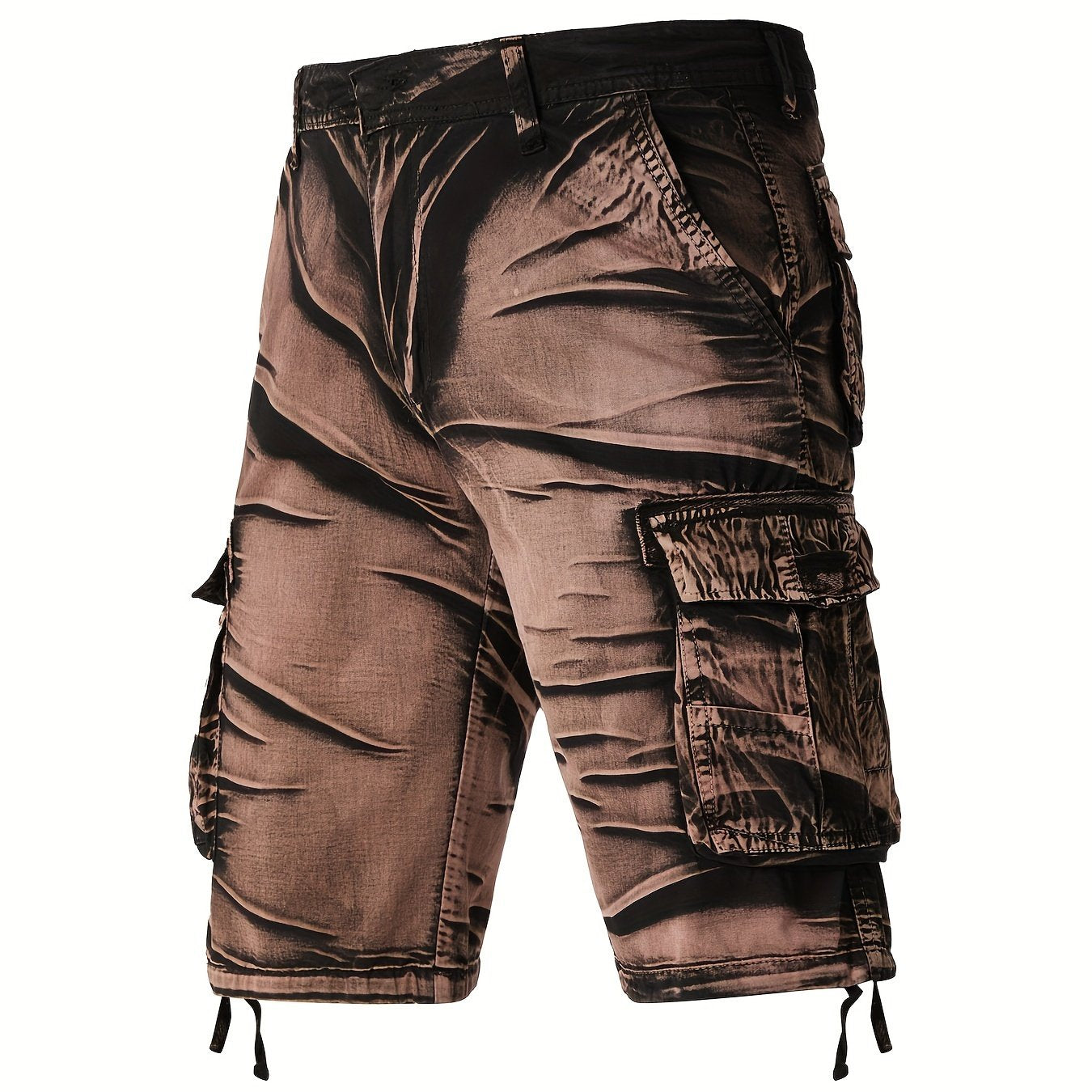 Mens Camo Cargo Shorts - Comfortable Cotton, Breathable & Quick-Dry - Embroidered, Loose Fit with Multipurpose Flap Pockets - Ideal for Hiking, Fishing & Outdoor Adventures