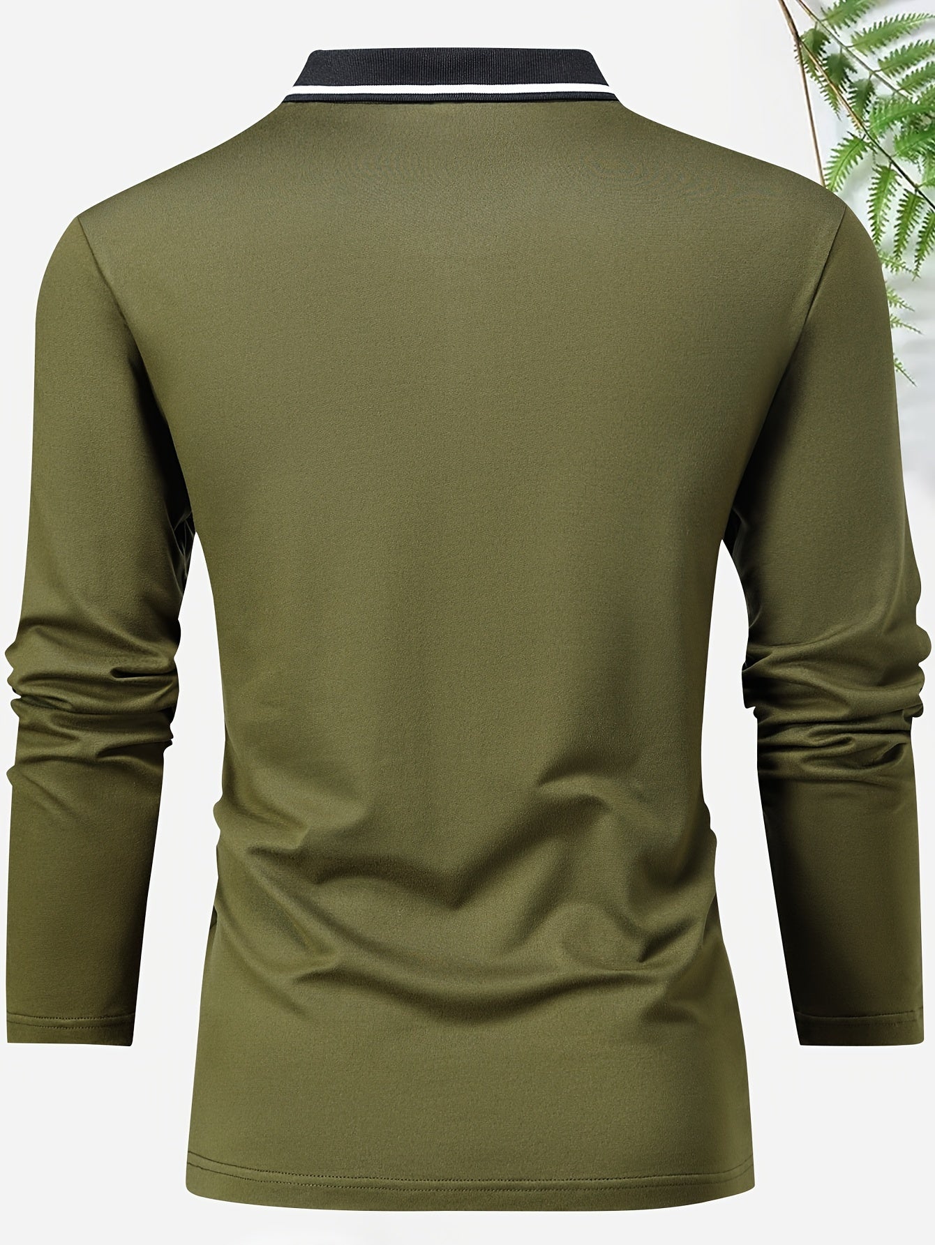 Fall Mens Outfits Men's Casual V-Neck Long Sleeve Rugby Shirt For Spring Autumn, Men's Clothing