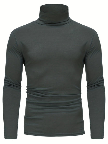 Stylish Multicolor Bottoming Shirt, Men's Turtleneck Long-sleeved T-shirt