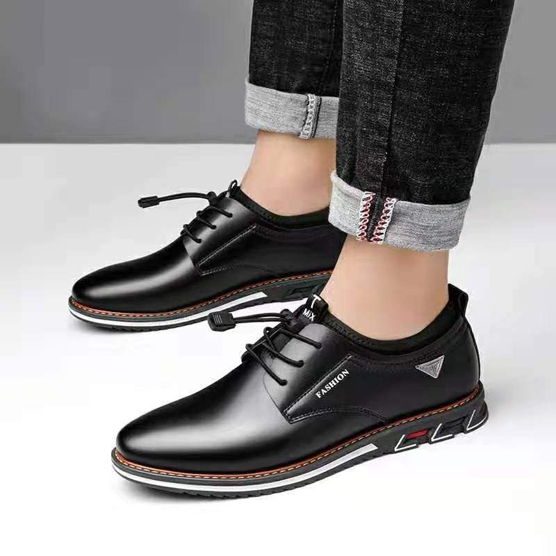 jiaabc jiaabc Men Dress Shoes Cowhide Leather Shoes Men's Comfortable Low-top British Casual Shoe Platform Shoes Man Formal Shoes