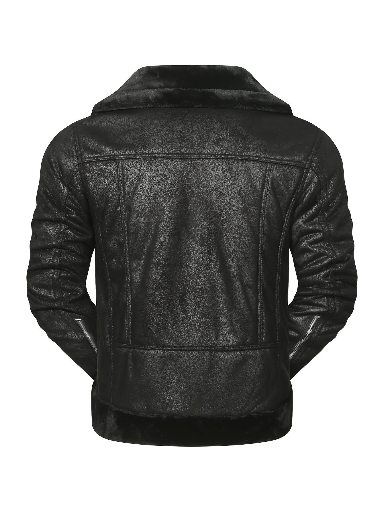 jiaabc Men's Pu Jacket, Chic Faux Leather Jacket For Fall Winter