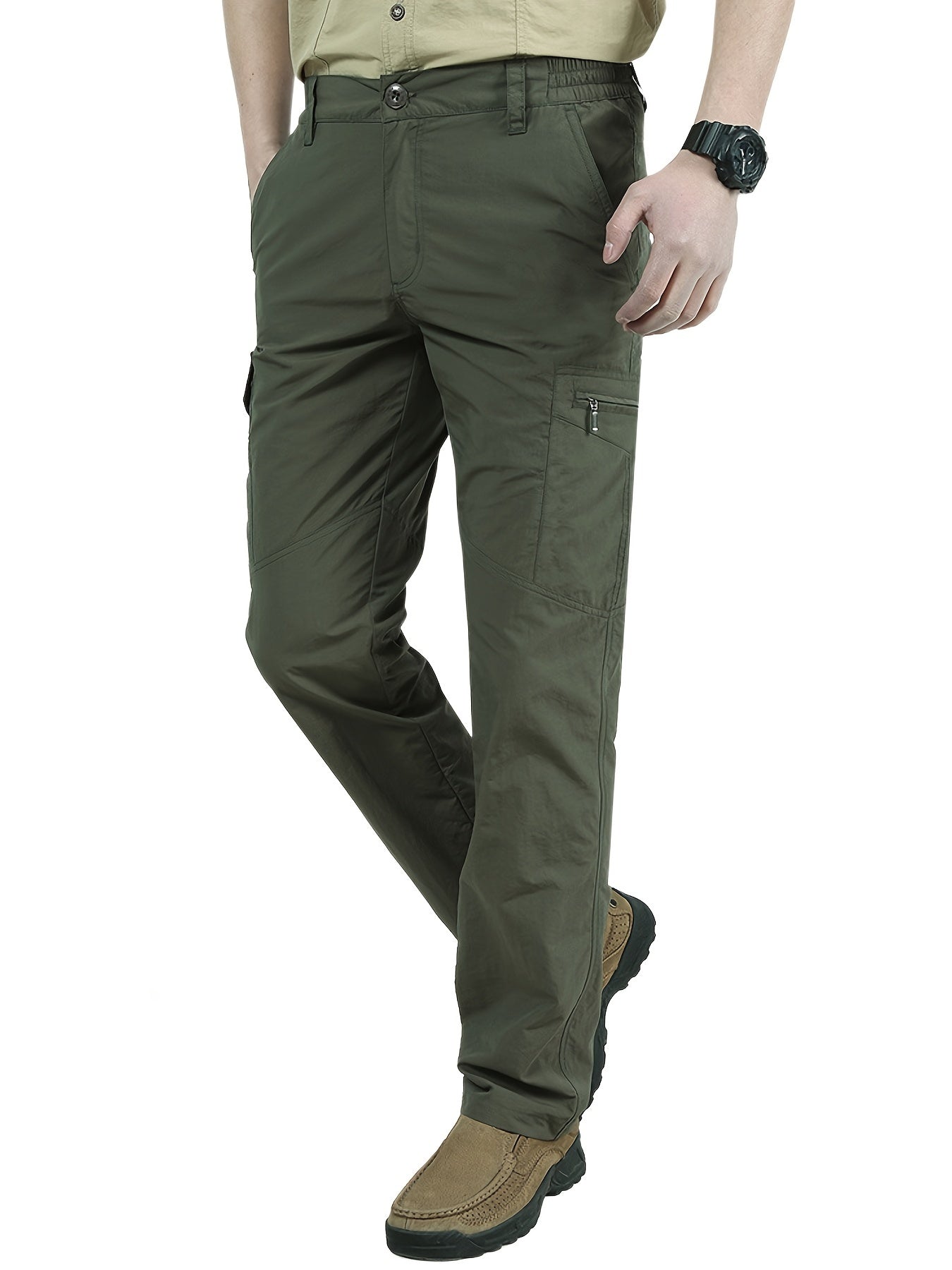 Mens Lightweight Summer Trousers - Ventilated & Breathable with Practical Multi-Pocket Design - Perfect for Outdoor Leisure, Travel, and Everyday Style