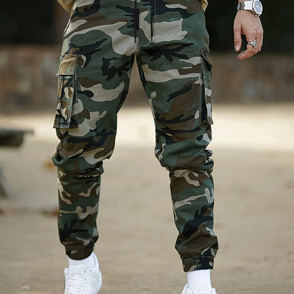 jiaabc Mens Camouflage Cargo Pants - Comfortable Cotton Blend, Multi-Pocket Design, Ideal for Casual Outdoor Settings & Streetwear