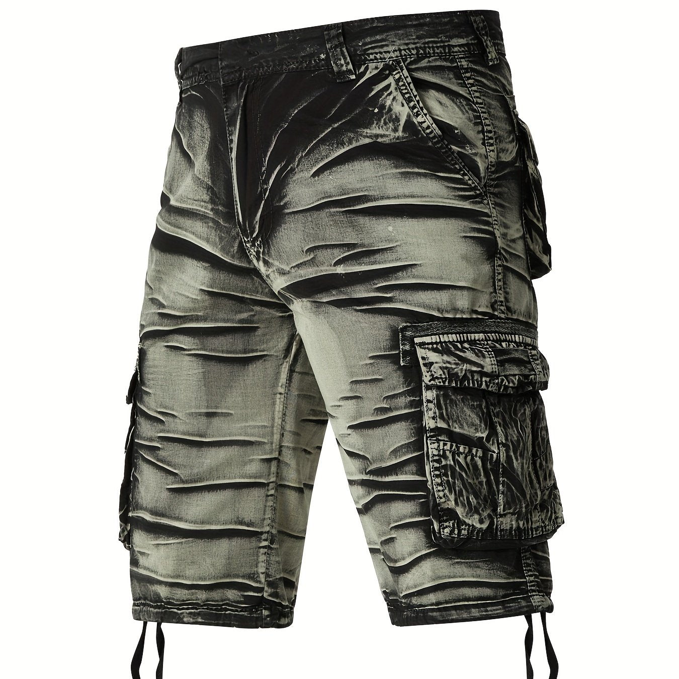 Mens Camo Cargo Shorts - Comfortable Cotton, Breathable & Quick-Dry - Embroidered, Loose Fit with Multipurpose Flap Pockets - Ideal for Hiking, Fishing & Outdoor Adventures