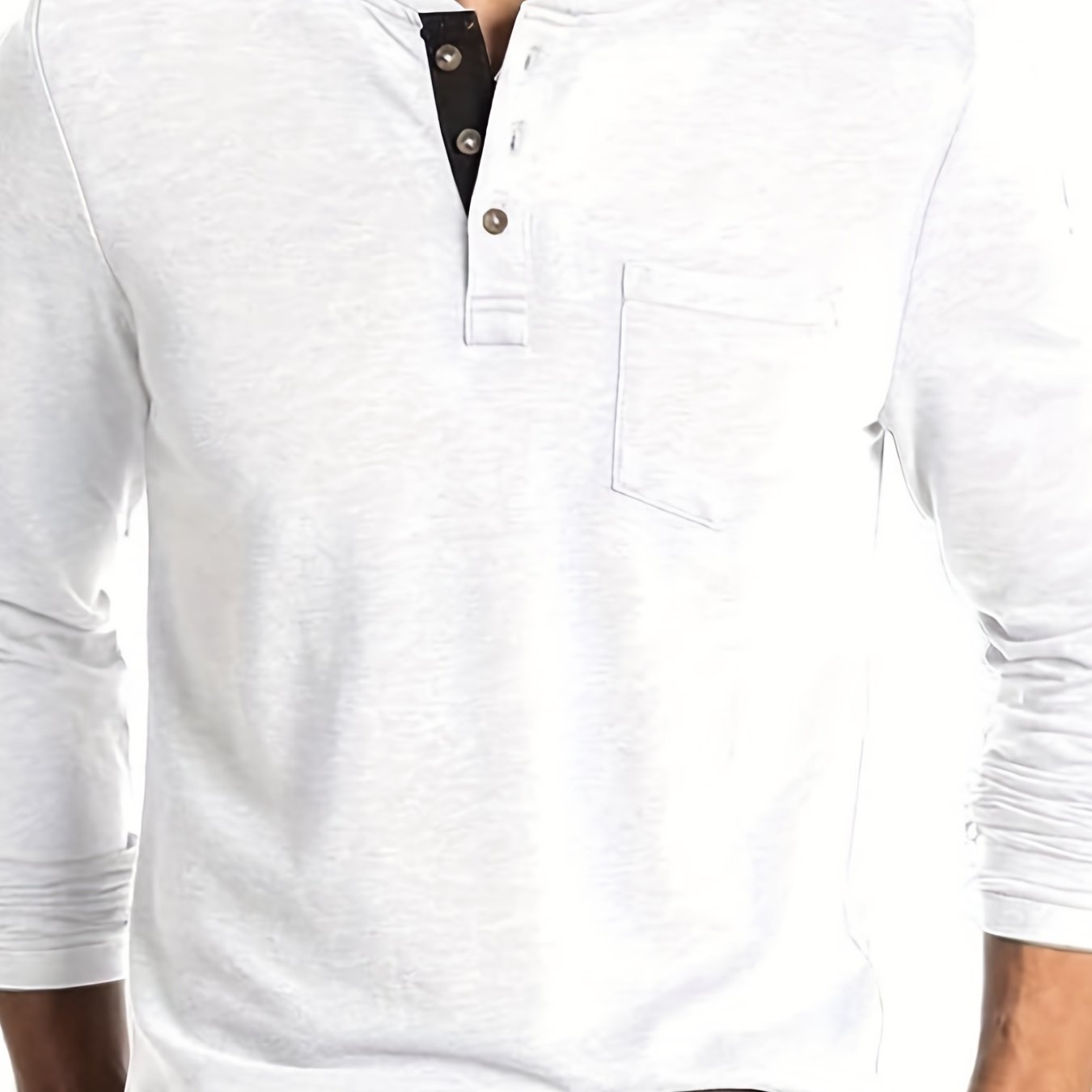 Men's Solid Color Henley T-shirt, Long Sleeve Comfy Casual Top For Autumn