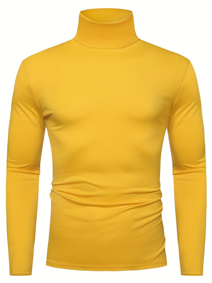 Stylish Multicolor Bottoming Shirt, Men's Turtleneck Long-sleeved T-shirt