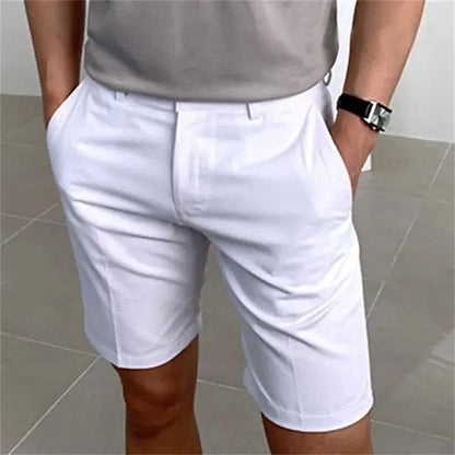 jiaabc Men's Shorts Summer Shorts Work Shorts Button Pocket Plain Comfort Short Holiday Beach Weekend Fashion Casual Black White Micro-elastic