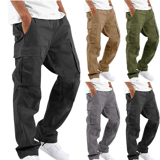 jiaabc Men's Cargo Pants Cargo Trousers Trousers Drawstring Elastic Waist Multi Pocket Plain Comfort Breathable Casual Daily Fashion Streetwear