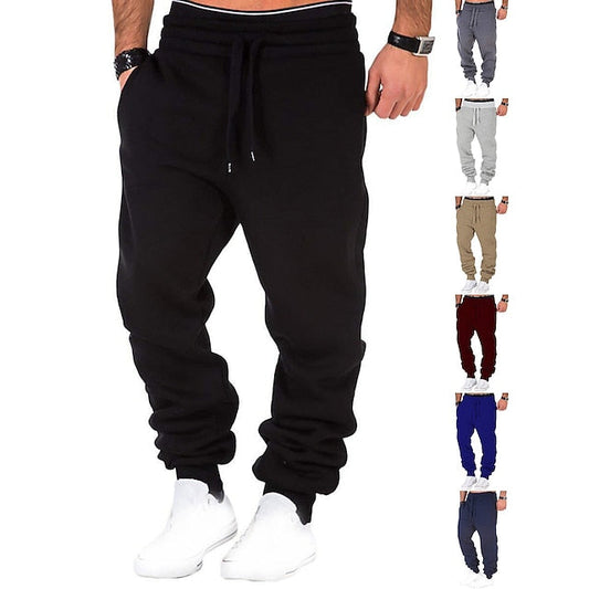 jiaabc Men's Sweatpants Joggers Drawstring Solid Colored Breathable Soft Weekend Streetwear Simple Casual / Sporty Slim Dark Grey Black Micro-elastic