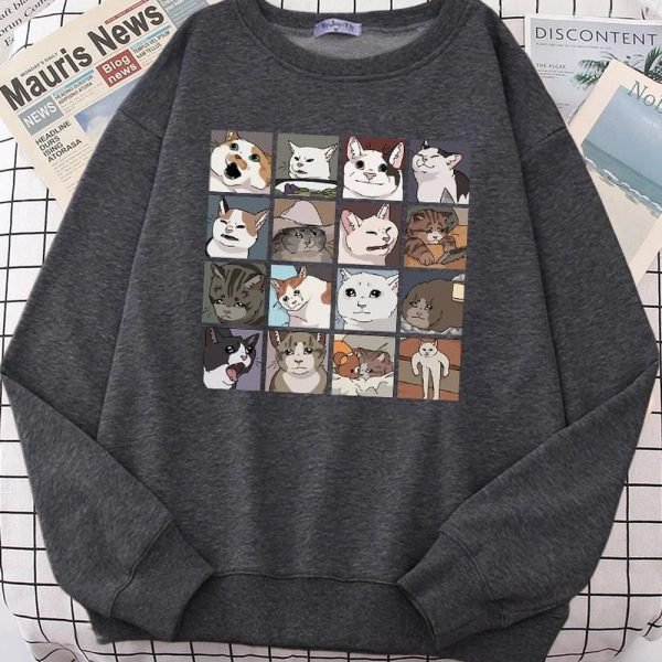 Meme Cats Oversized Women's Sweatshirt