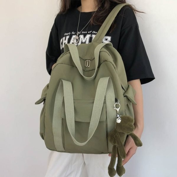 Solid Color Waterproof Backpack
