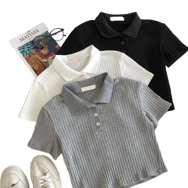 Youth Cropped Knitted Blouse